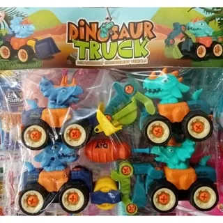 MAINAN DIY  DINOSAURUS TRUCK MAINAN MOBIL BONGKAR PASANG  TRUCK DINO