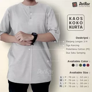 Koko Kaos Premium Modern / Kurta Pakistan Baju Koko Dewasa Lengan Panjang 3/4 / Baju Muslim Pria / Kaos Polos Longline