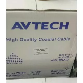 Kabel cctv RG 6 Tunggal 300 meter AVTECH high quality coaxial cable RG6 U (tanpa power)