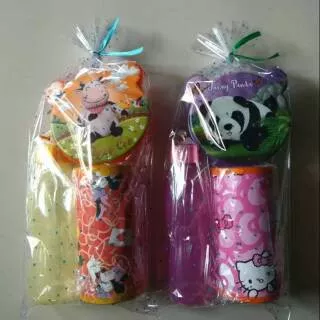 Paket murah /paket souvenir ultah/t4 mkn & botol & celengan