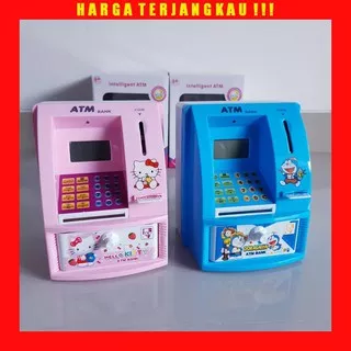 Mainan Celengan ATM Bank Hello Kitty Doraemon - Anak Belajar Menabung