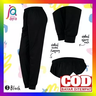 Lejing Bahan Kaos Tebal Celana Dalaman Gamis Wanita Wanita Dewasa Jumbo Leging Wudhu Premium Warna Black Hitam Jilbab Afra Nadia