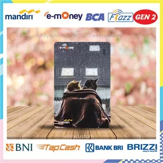 KARTU E MONEY ETOLL ANIMAL CAT RAIN KUCING EMONEY MANDIRI FLAZZ BCA GEN 2 BNI TAPCASH BRIZZI BRI