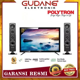 LED TV 24 INCH POLYTRON PLD 24T8511 SPEAKER TOWER GARANSI 5 TAHUN