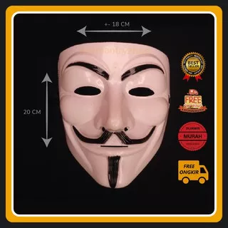 Topeng Anonymous pipi polos putih  reog ff free fair gedruk bujang hacker hecker konten prank cyber