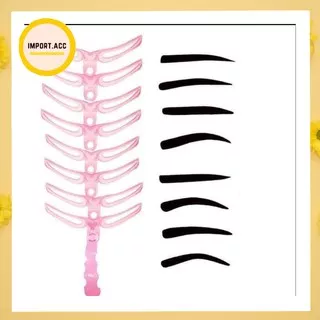 Alat Cetakan Alis Gagang 8in1 Eyebrow Template 8in1 alat cetak alis / Alat Bantu Cetak Alis [IMPORT]