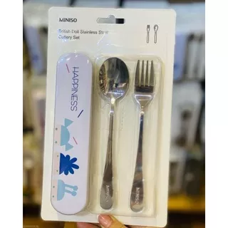 British Doll Stainless Steel Cutlery Set Miniso