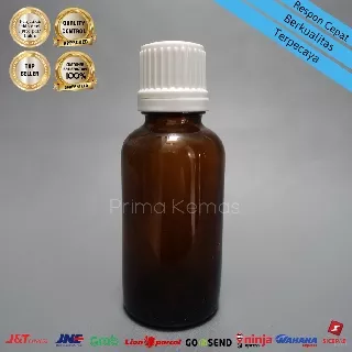 Botol tetes kaca - botol essential oil - botol dropper coklat 30 ml