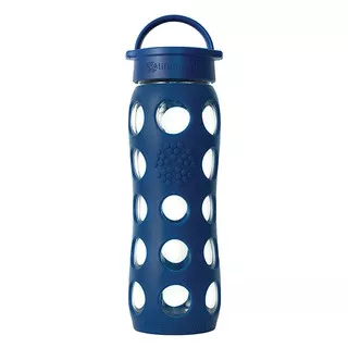 LifeFactory 22 oz Glass Water Bottle Classic Cap - Midnight blue