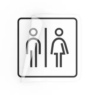stiker toilet - restroom sign sticker - penanda toilet - sticker - wall stiker
