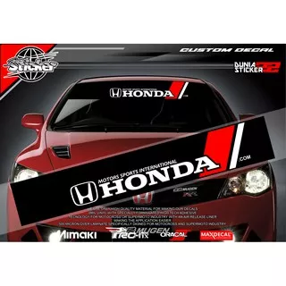 Stiker Kaca Depan Belakang Mobil HONDA MOTORS SPORT / HONDA JAZZ / AVANZA XENIA / CIVIC / DLL - DS22