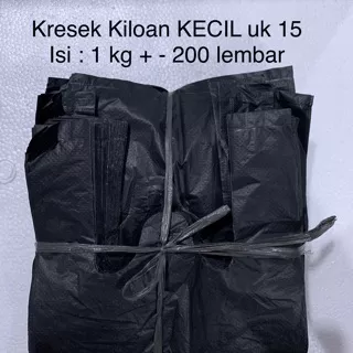 Kantong plastik Kresek hitam bintik hdpe 15 kiloan tebal murah kuat 1000 gram