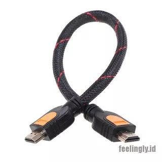 <FEELING> 1 Foot short HDMI Cable for HD TV 3D 1080p One Feet HDMI 1.4 braided gold