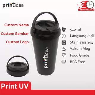 CM02 Print Idea UV Custom Gelas Tumbler Coffee Mug Souvenir Promosi Cangkir Kopi Vakum Lock UNLOCK