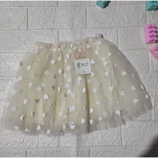 Rok tutu lucu love abu krim merah anak usia 1-5 tahun