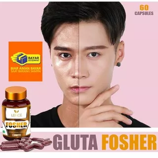 Suplemen Gluta Fosher 100% ORIGINAL Pemutih Badan dan Wajah Pria Obat Suplemen Pemutih Kulit Badan