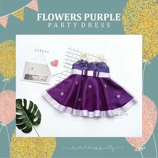 Flower Purple Party Dress dress pesta anak gown anak perempuan