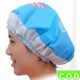 PENUTUP KEPALA SAAT MANDI / SHOWER CAPS / PENUTUP RAMBUT/PERLENGKAPAN OBAT KUTU RAMBUT