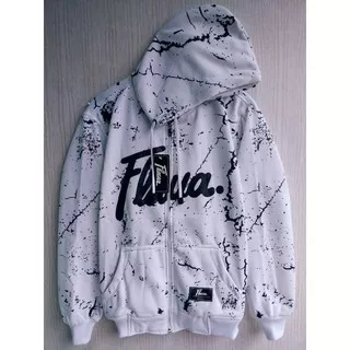 Jaket Flava Fullprint Putih Switer fullprint Hoodie Jumper size  M -XL (Pria & Wanita)