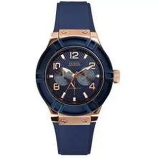 GUESS W0571L1 Jet Setter Guess Watch Rubber Stanless Steel Case Chronograph Jam Tangan Wanita - Blue