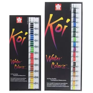 SAKURA KOI WATER COLOUR TUBE SET 12ML 12 & 18 COLOURS