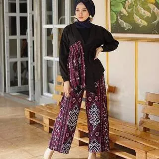 Setelan Kamilla Etnik | setelan baju tenun | blouse tenun | kulot tenun troso | one set tenun troso | one set