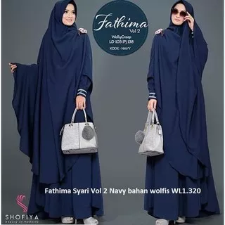 (BIG SALE) FATIMAH SYAR`I VOL 2 + KHIMAR mosecepe Baju Gamis Wanita Hijab Muslim Model Trend Terbaru