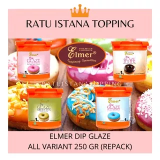 ELMER DIP GLAZE 250GR-TOPPING DONAT-TOPING PISANG COKLAT NUGGET-SAUS COKLAT WARNA WARNI