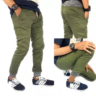 Celana Joger Pria - Jogger Pants Pria Green Army - Joger Chino