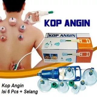 Kop Angin / Alat Bekam Kesehatan Praktis Isi 6 Pcs Tabung + Selang Kop