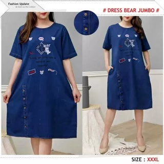 Dress Jeans Bordir Bear Jumbo