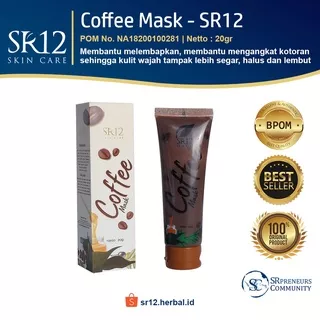 SR12 COFFEE MASK PEELING NATURAL / MASKER PEELING KOPI HERBAL / MENGATASI KOMEDO FLEK BEKAS JERAWAT