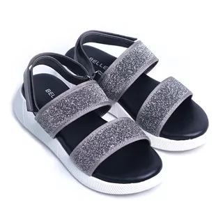 BELLEZA MALL - Wedges Shoes DYAN GREY | sepatu sandal wanita tinggi sol 3cm | sendal gunung wedge spon jalan / pergi cewek | formal shoe sapatu kerja kantor perempuan beleza shoes official terbaru