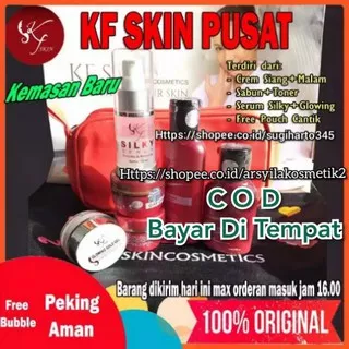 COD   PAKET SUPER GLOWING(paket basic+Serum Silky+Glowing Gold) LC BEAUTY CREAM KF SKIN CARE KFSKIN