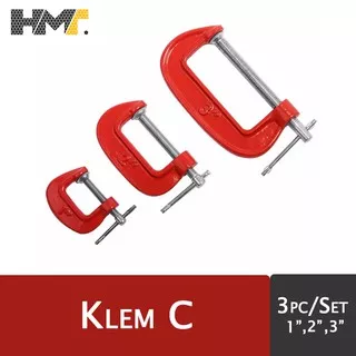 3 Pieces C Clamp Set (1, 2 & 3) / Klem C Set 3 Pieces 1 inch 2 inch 3 inch