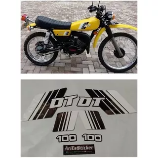 striping sticker Yamaha DT 100 Hitam putih