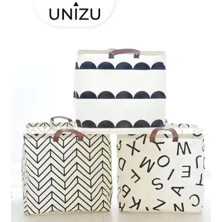 Unizu Storage Box Organizer Tempat Penyimpanan Kotak Serbaguna Besar Multifungsi Keranjang Laundry Canvas untuk Baju / Buku / Mainan