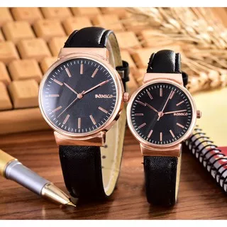 Bonico Jam Tangan Couple Pria & Wanita 3868GL Leather strap (HARGA SEPASANG)