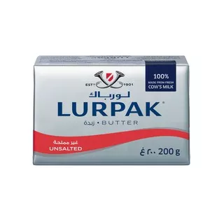 LURPAK Danish Butter Salted / Unsalted 200gr Block - Mentega Lemak Hewani Tawar / Asin Blok