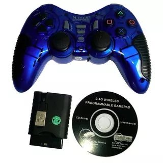 STIK / JOYSTICK / GAMEPAD TURBO WIRELESS M-TECH 3In1 (PC/PS2/PS3) BIRU