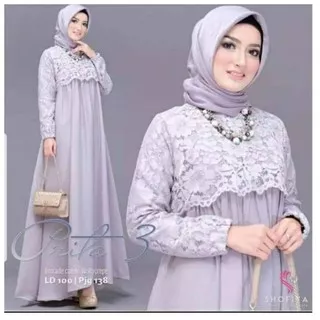 PRITA MAXY - DRESS WANITA termurah PRITA MAXI/GAMIS PRITA 2/Gamis Brukat/ Prita maxy/Gamis