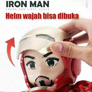 (jakarta) Mainan Anak Robot Ironman Dance Iron Man Spiderman Bumblebee Dance Hero Music