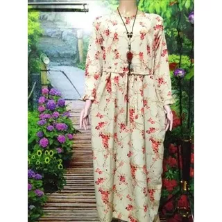 JF - BAJU GAMIS MONALISA WOLFIS MOTIF BUNGA SAKURA BAHAN LD100