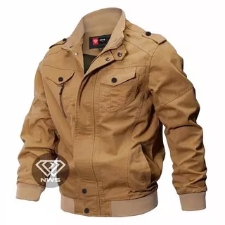 Jaket Bomber Pria Canvas Zipper Button Classic Greater (Tersedia Big Size JUMBO)