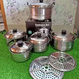 PANCI SET 5 PCS + STEAMER / PANCI SET STEAMER STAINLESS TEBAL / PANCI STEAMER 5 SUSUN