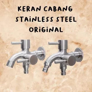 Kran Cabang stainless sus304 / kran shower dingin/kran mesin cuci double