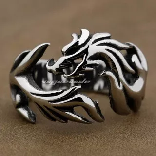 Cincin Pria Naga Api / Fire Dragon Ring For Men Good Quality Unik Keren / Cincin Naga
