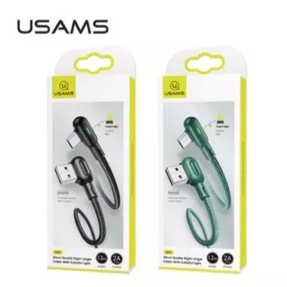 usams kabel data fast charger u57 game right L angle led micro usb type samsung xiaomi