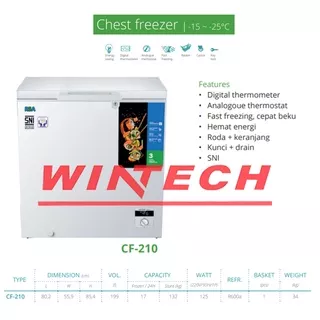 RSA CF-220 CF220 CF 220 CF-210 CF210 Chest Freezer - Box Pembeku - Kabinet Pembeku 220 Liter - Putih