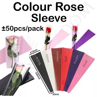 Colour Rose Sleeve ±50lembar - kantong bunga - cellophane - flower - plastik - florist